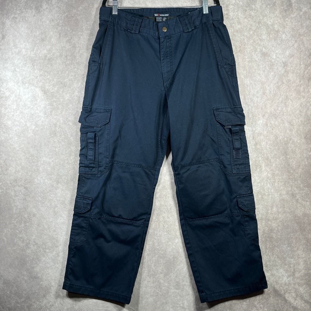 5.11 Tactical Series Pants Mens Size 36X30 Navy Blue Cargo Pockets Workwear EMT